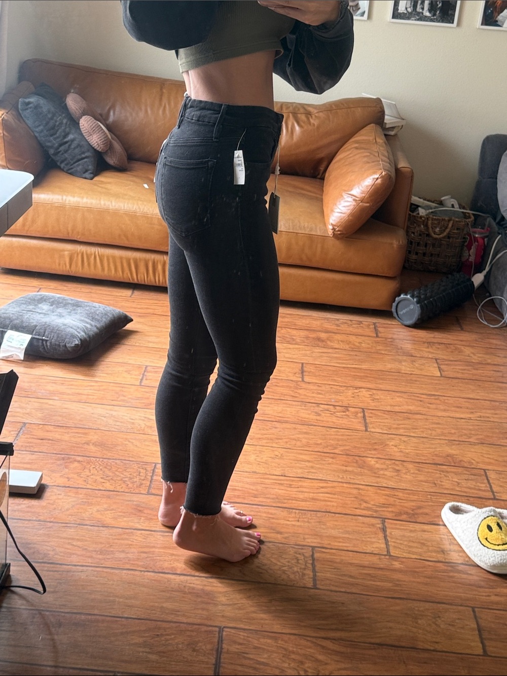 Good American Black High-Rise Skinny Jeans